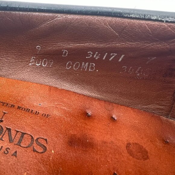 Allen Edmonds Bridgeton Men Size 9D Black Leather Tassel Loafer Dress Shoes - Picture 13 of 15